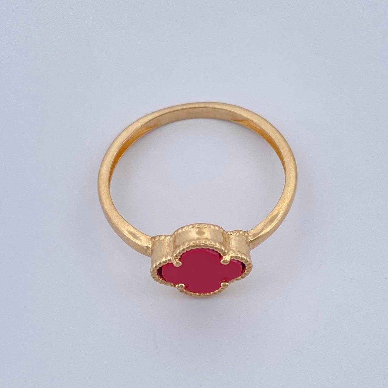Anillo Trebol Solitario 1.9gr / T7 1/4 / Oro Amarillo Nac.Esp. 18K %