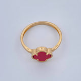 Anillo Trebol Solitario 1.9gr / T7 1/4 / Oro Amarillo Nac.Esp. 18K %