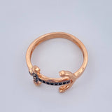 Anillo Ancla 2.45gr / T6 1/4 / Dos Oros Negro Rosa 18K %