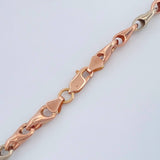 Cadena Rustica Espiga 9.9gr / 48cm / 4.8mm Dos Oros Blanco Rosa 18K %