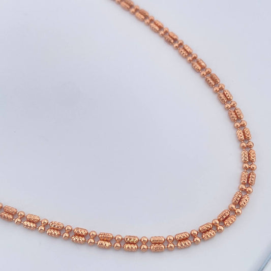 Cadena Morse Doble 12.55gr / 70.5cm / 2.68mm Oro Rosa +3 18K %