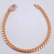 Pulso Cubano Monaco 6.45gr / 18.5cm / 4.67mm Dos Oros Blanco Rosa +1 18K %
