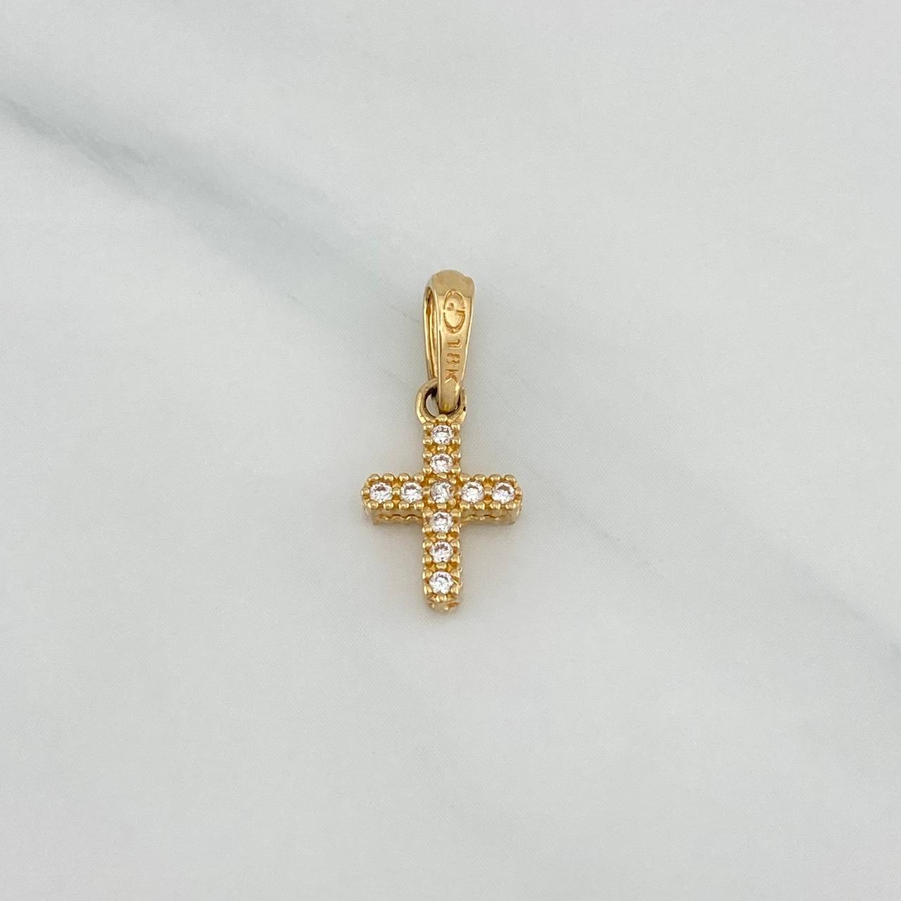 Dije Cruz Doble Faz 1 g / 1.8 cm Oro Amarillo 18K