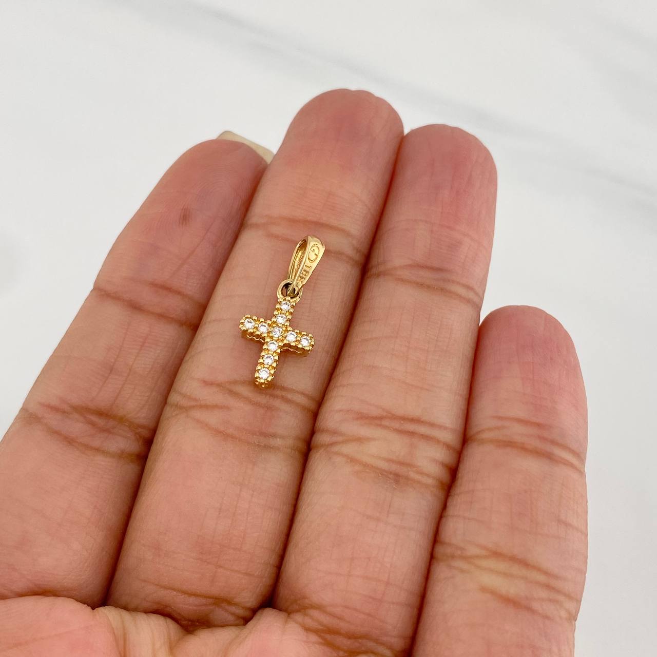Dije Cruz Doble Faz 1 g / 1.8 cm Oro Amarillo 18K