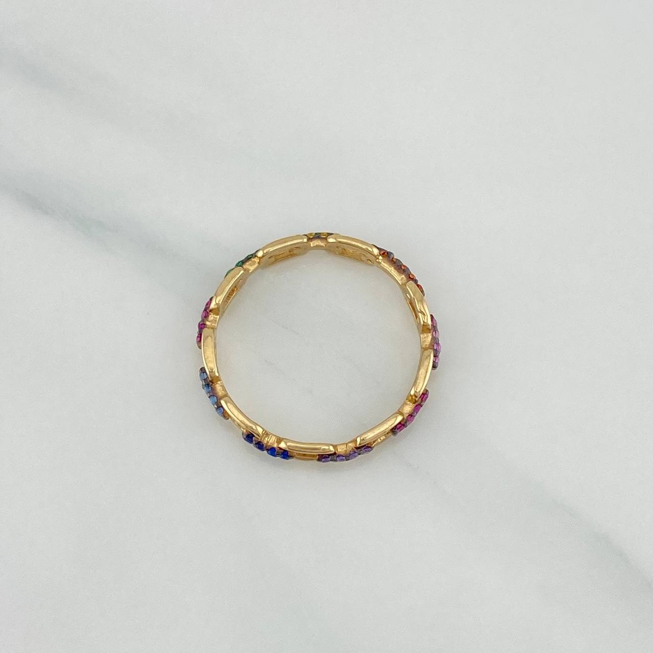 Anillo Eslabon 1.65 g / T6 3/4 Dos Oros Negro Amarillo 18K