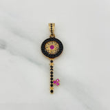 Dije Llave 2.45 g / 4 cm Dos Oros Negro Amarillo 18K