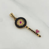 Dije Llave 2.45 g / 4 cm Dos Oros Negro Amarillo 18K