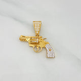Dije Pistola 4.1 g / 2.6 cm Dos Oros Amarillo Blanco 18K