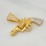 Dije Pistola 4.1 g / 2.6 cm Dos Oros Amarillo Blanco 18K