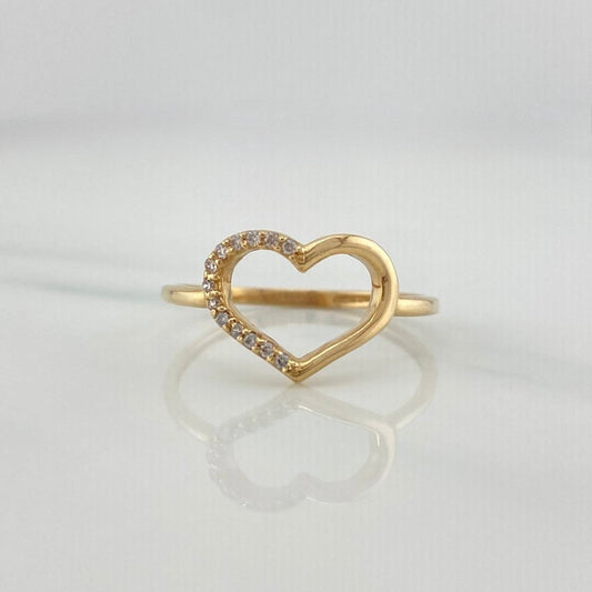 Anillo Silueta Corazon 1.5 g / T7 1/4 Oro Amarillo 18K