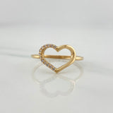 Anillo Silueta Corazon 1.5 g / T7 1/4 Oro Amarillo 18K