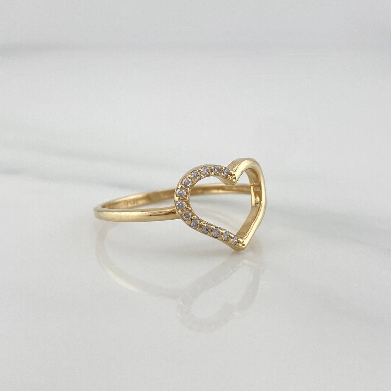 Anillo Silueta Corazon 1.5 g / T7 1/4 Oro Amarillo 18K
