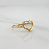 Anillo Silueta Corazon 1.5 g / T7 1/4 Oro Amarillo 18K