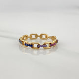 Anillo Eslabon 1.65 g / T6 3/4 Dos Oros Negro Amarillo 18K