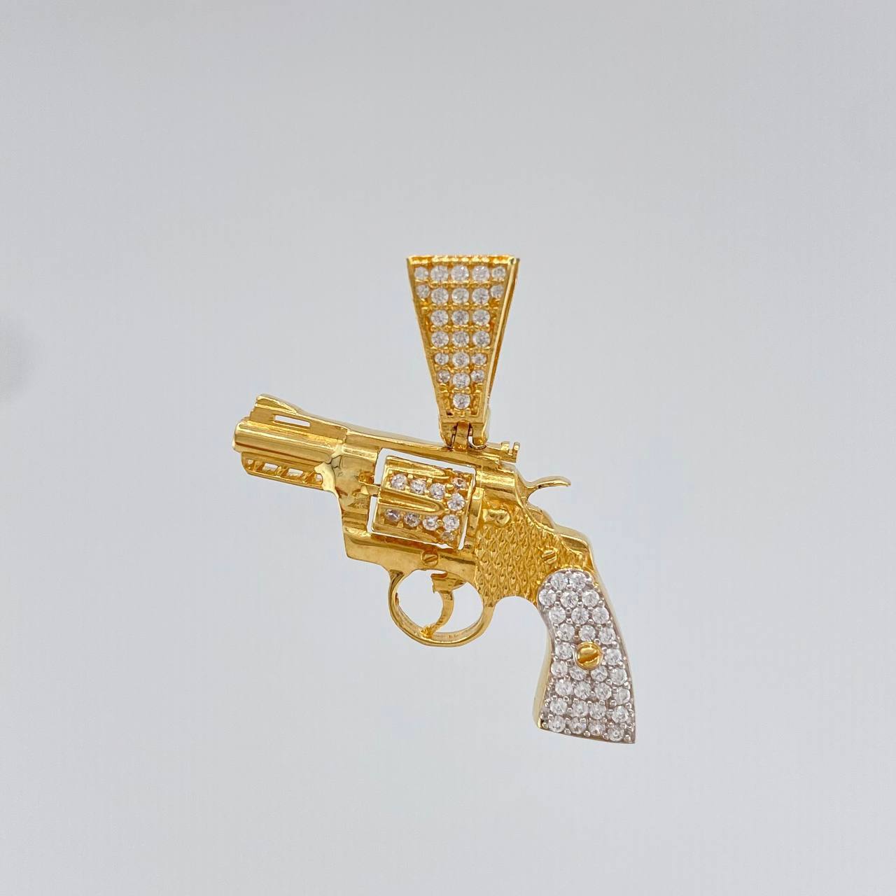 Dije Pistola 4.1 g / 2.6 cm Dos Oros Amarillo Blanco 18K