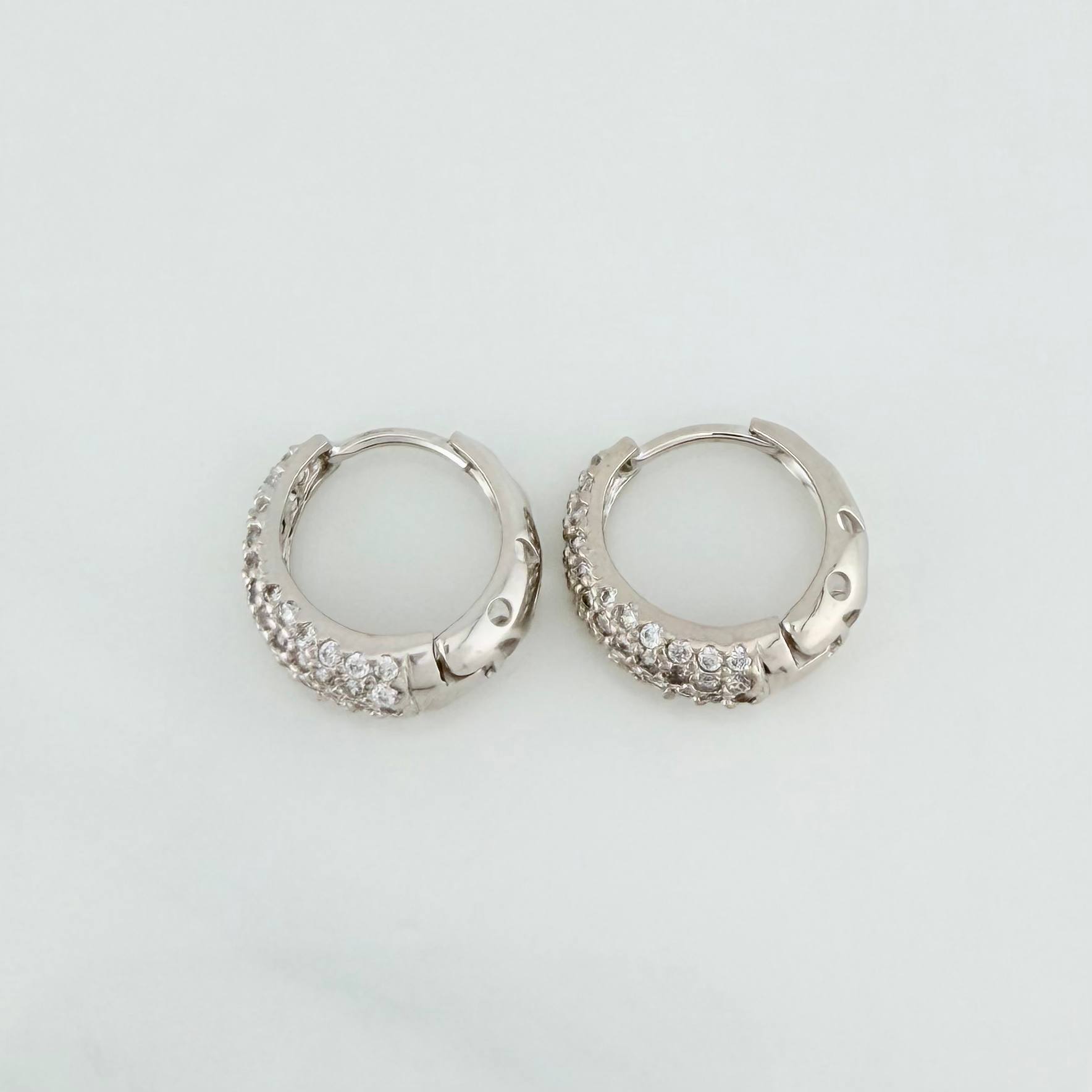 Candongas Halo De Luna 3.85 g / 1.5 cm Oro Blanco 18K