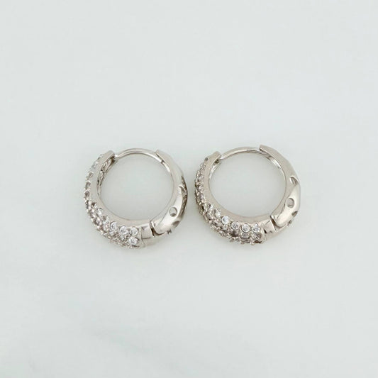 Candongas Halo De Luna 3.85 g / 1.5 cm Oro Blanco 18K