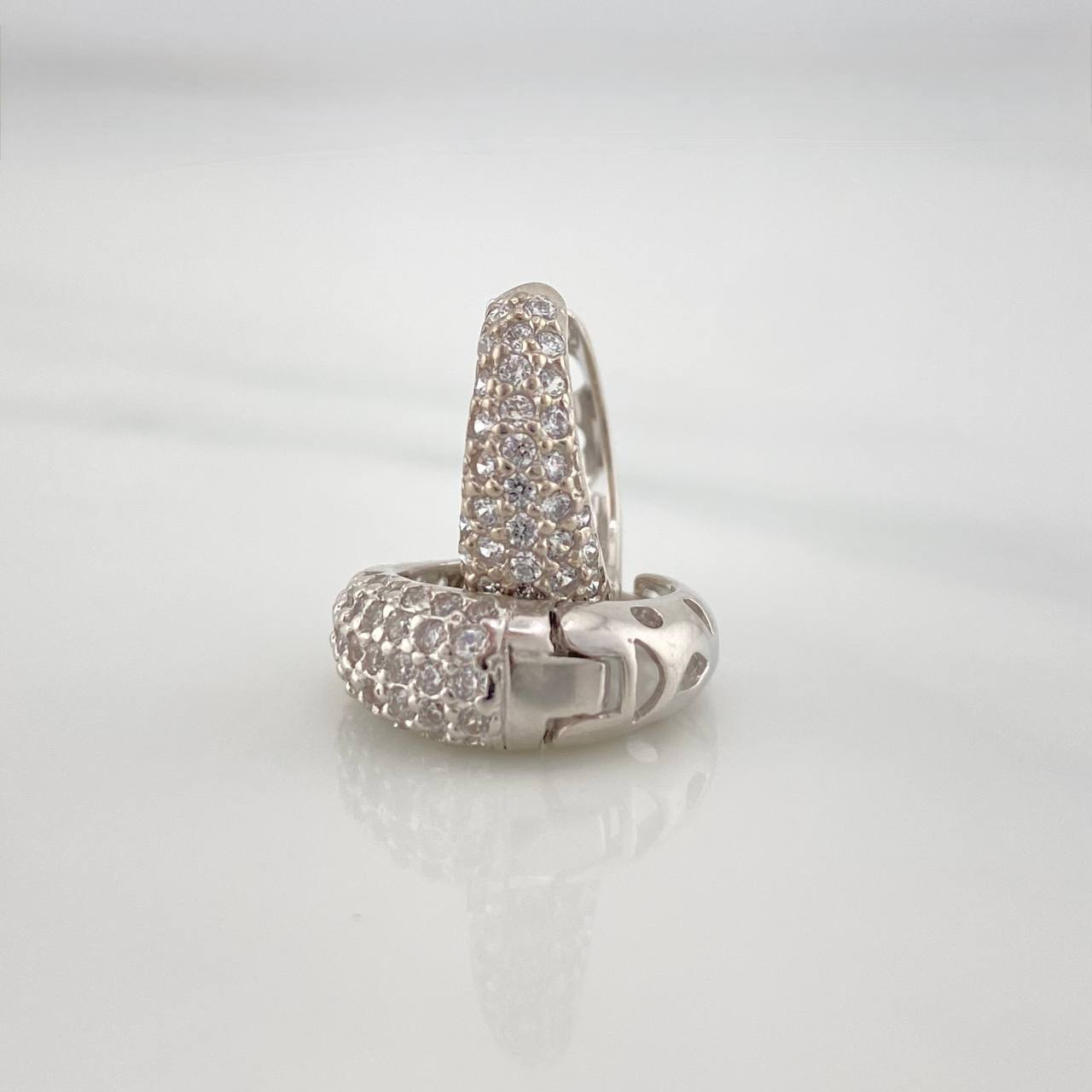 Candongas Halo De Luna 3.85 g / 1.5 cm Oro Blanco 18K