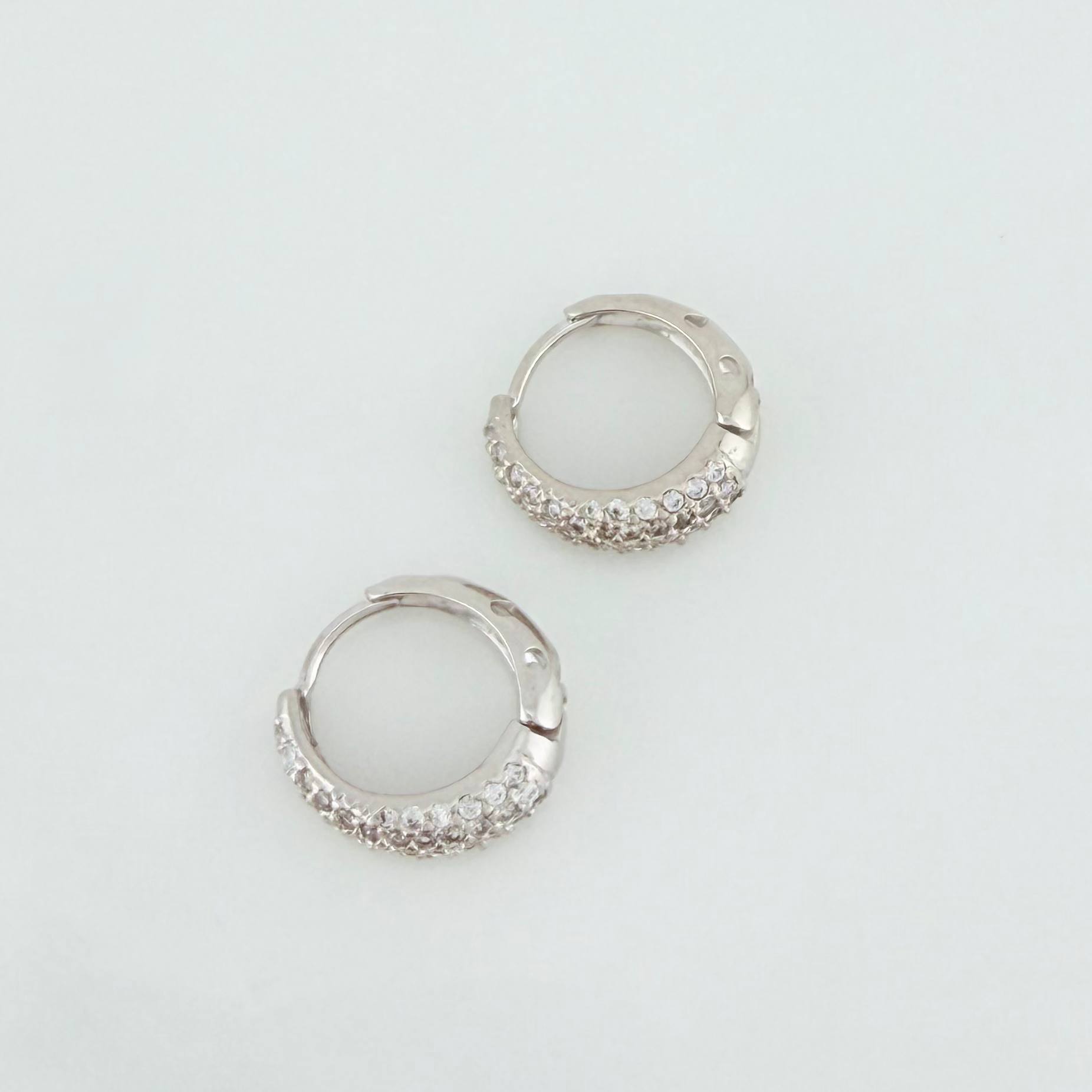 Candongas Halo De Luna 3.85 g / 1.5 cm Oro Blanco 18K