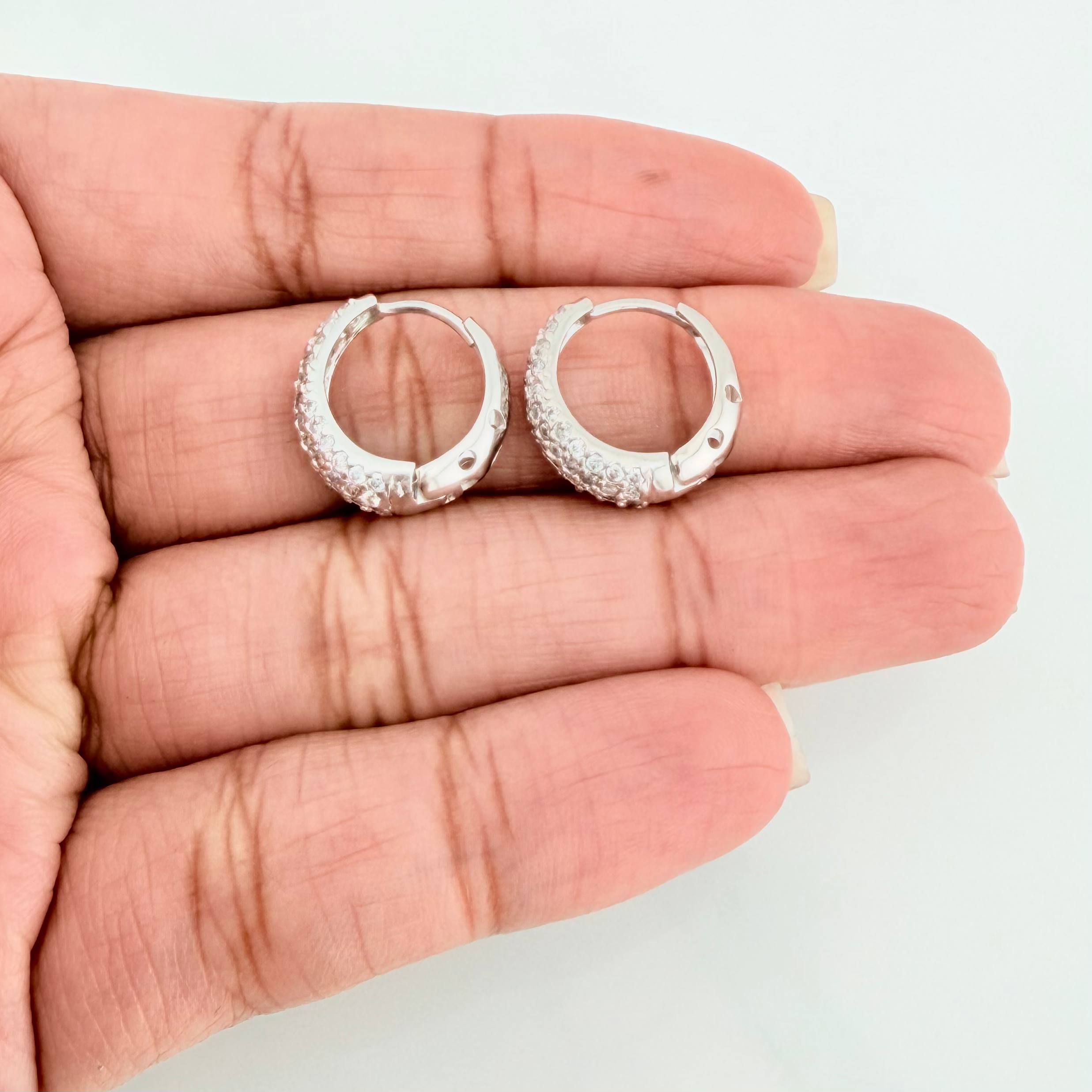 Candongas Halo De Luna 3.85 g / 1.5 cm Oro Blanco 18K