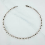 Tobillera Militar Media Luna 7.55 g / 25.2 cm / 3 mm Oro Blanco 18K