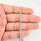 Tobillera Militar Media Luna 7.55 g / 25.2 cm / 3 mm Oro Blanco 18K