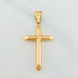 Dije Cruz Puntas Planas 1.25 g / 4.1 cm Oro Amarillo 18K