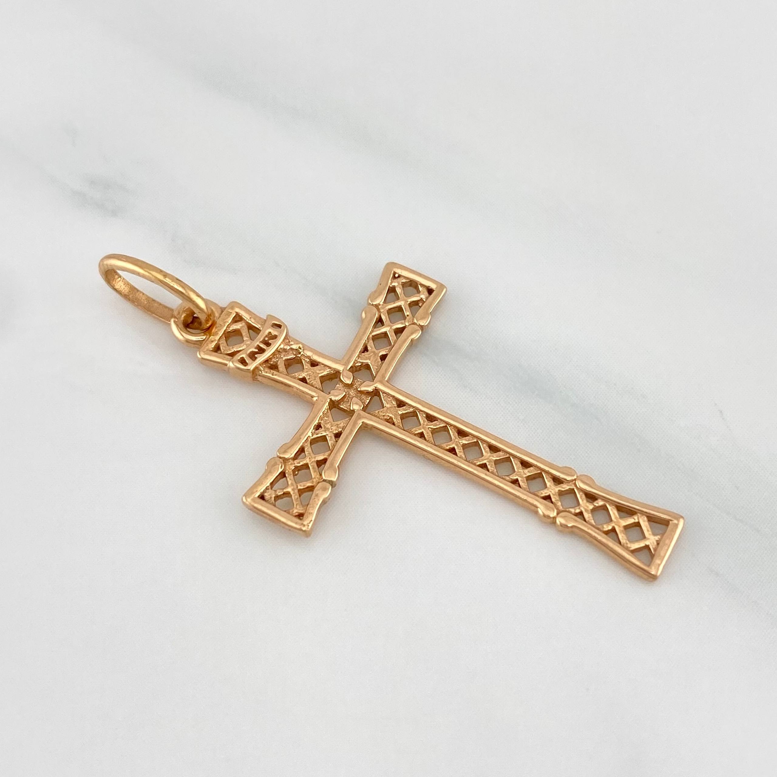 Dije Cruz 1.75 g / 3.7 cm Oro Rosa 18K