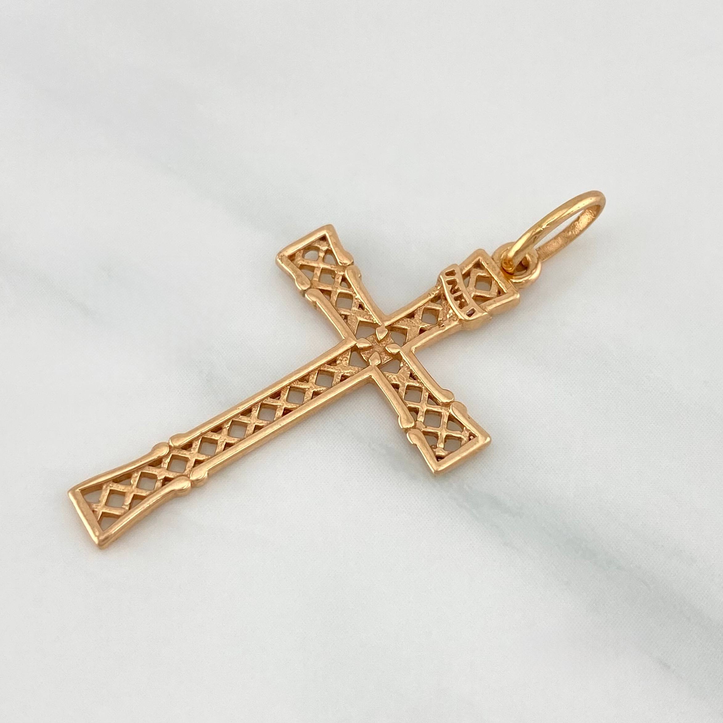 Dije Cruz 1.75 g / 3.7 cm Oro Rosa 18K