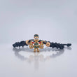Pulsera Tejida Negra Pato Bolsas De Dinero 1.75gr / 4mm Tres Oros 18K %