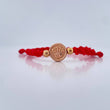 Pulsera Tejida Roja Corona RX 0.75gr / 4mm Dos Oros Amarillo Rosa 18K %