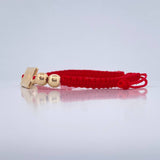 Pulsera Tejida Roja Billete Dólar 2.1gr / 5mm Oro Amarillo 18K %