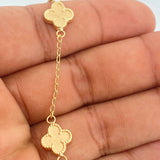 Pulso Trebol Espiga 3.35gr / 18.5cm / 1mm Oro Amarillo 18K %