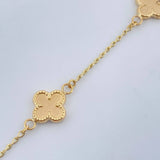 Pulso Trebol Espiga 3.35gr / 18.5cm / 1mm Oro Amarillo 18K %