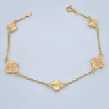 Pulso Trebol Aro Seguido 3.2gr / 19cm / 1mm Oro Amarillo 18K %