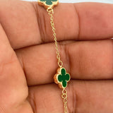Pulso Trebol Espiga 3.35gr / 18.5cm / 1mm Oro Amarillo 18K %