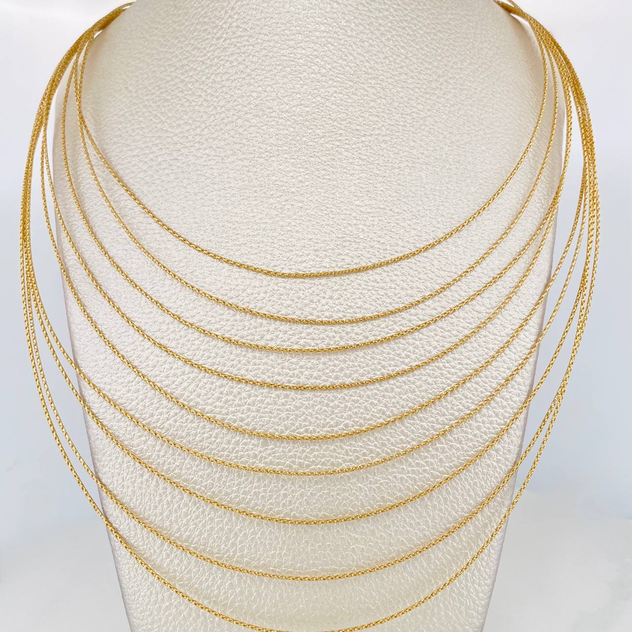 Cadena Cascada 10g / 44cm/41cm / 0.9mm Oro Amarillo 18K
