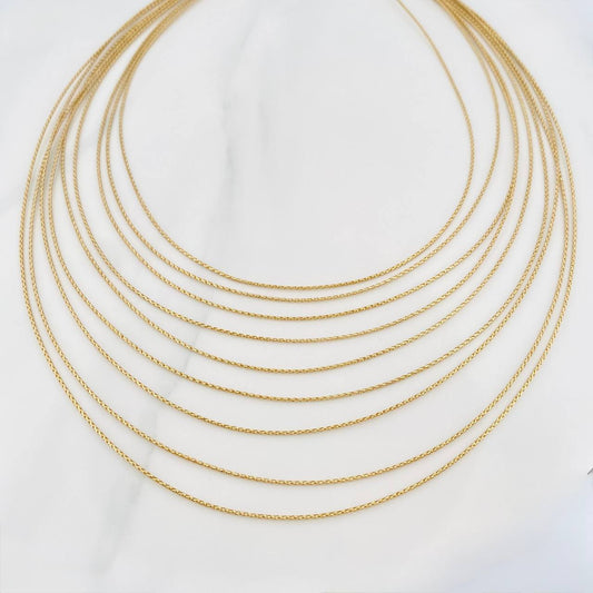 Cadena Cascada 9.95g / 45cm / 0.9mm Oro Amarillo 18K