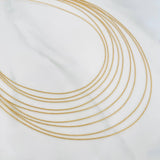 Cadena Cascada 10g / 44cm/41cm / 0.9mm Oro Amarillo 18K
