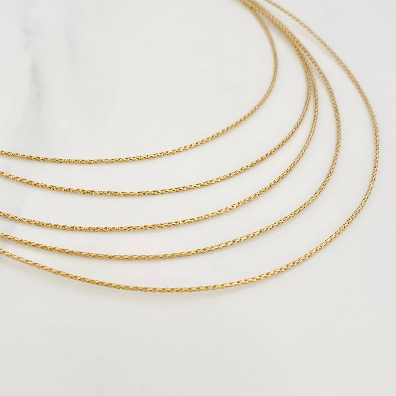 Cadena Cascada 5.7g / 45cm / 0.9mm Oro Amarillo 18K