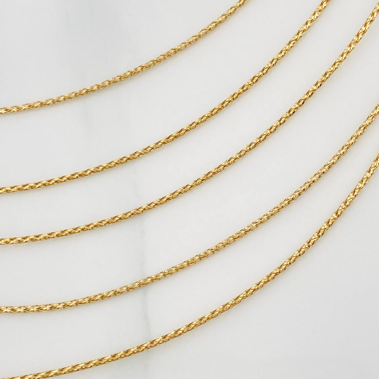 Cadena Cascada 5.7g / 45cm / 0.9mm Oro Amarillo 18K
