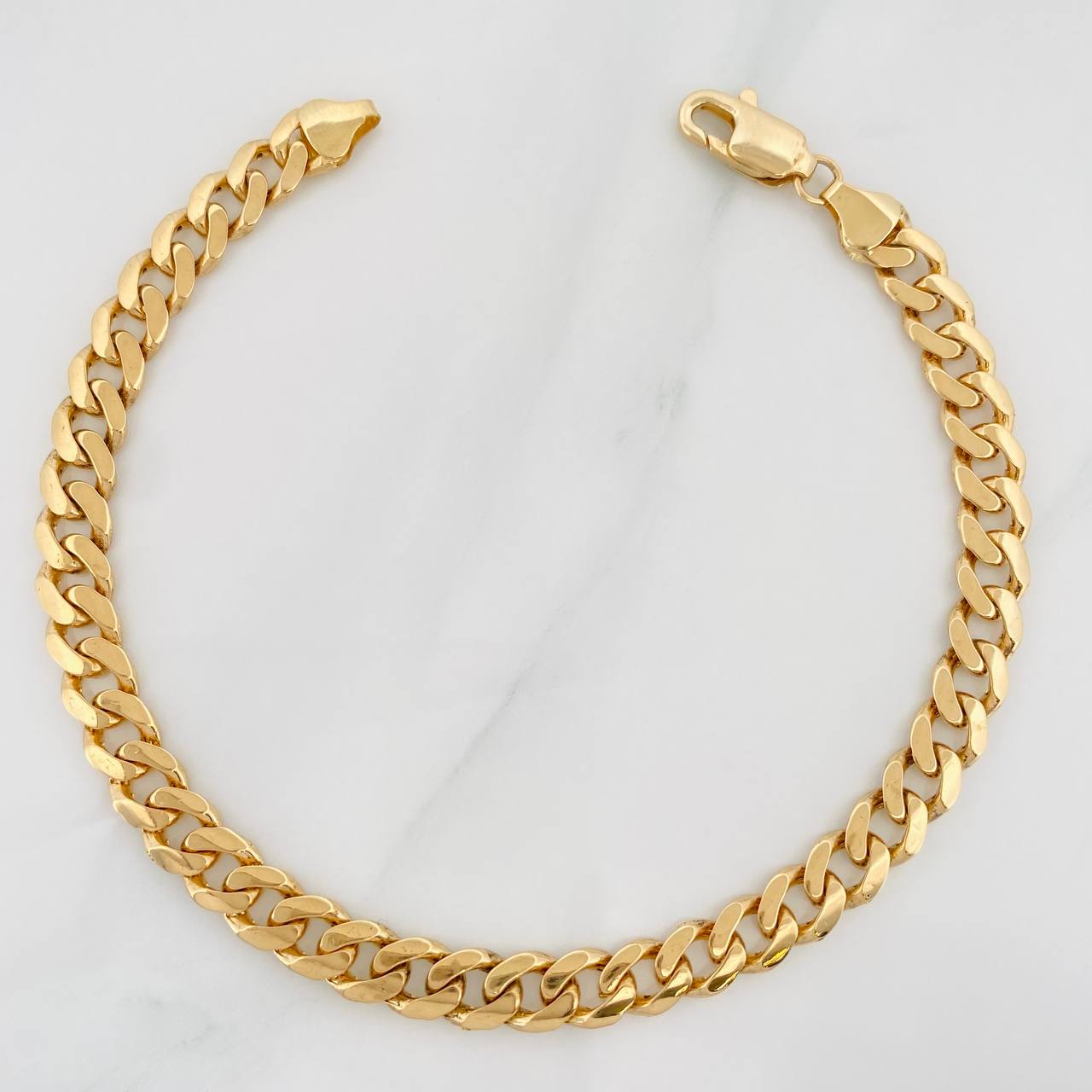 Pulso Cubano 10.2g / 21cm / 6.35mm Oro Amarillo 18K