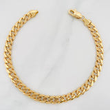 Pulso Cubano 10.2g / 21cm / 6.35mm Oro Amarillo 18K