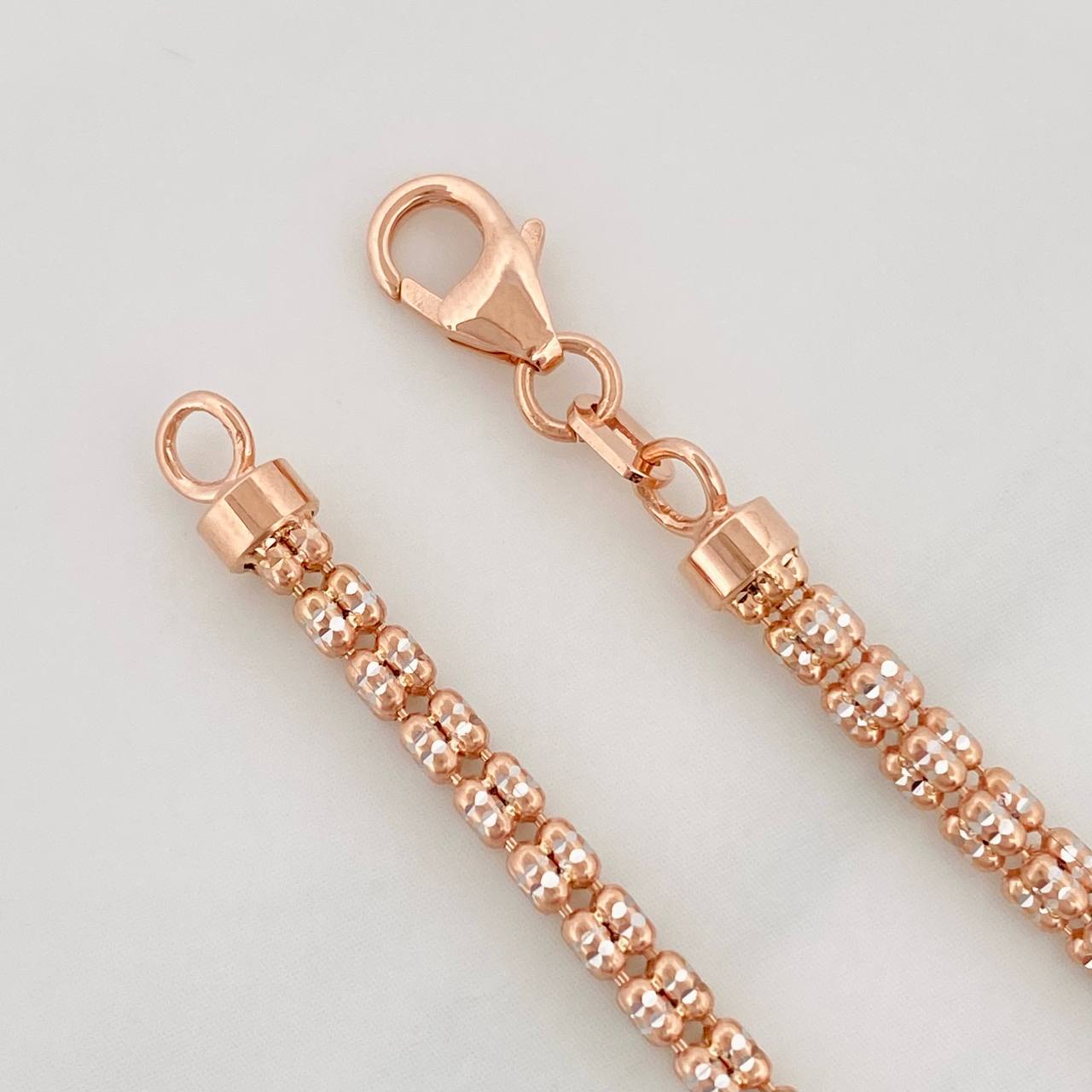 Pulso Ice 4.5g / 20cm / 2.4mm Dos Oros Blanco Rosa 18K