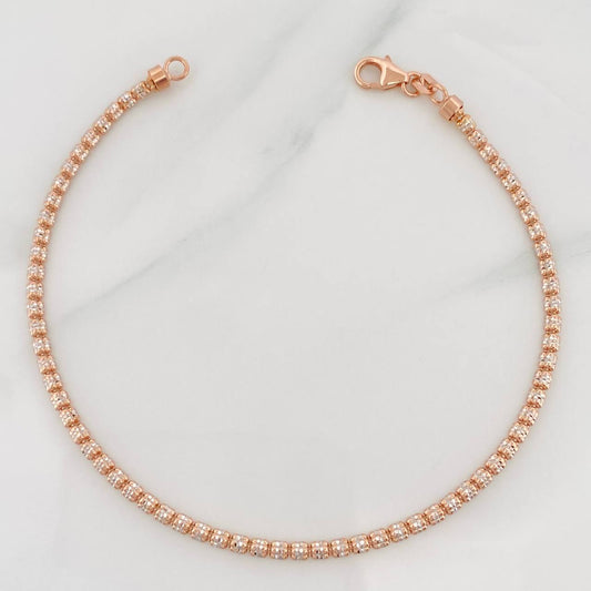 Pulso Ice 4.5g / 20cm / 2.5mm Dos Oros Blanco Rosa 18K