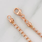 Pulso Ice 4.5g / 20cm / 2.5mm Dos Oros Blanco Rosa 18K
