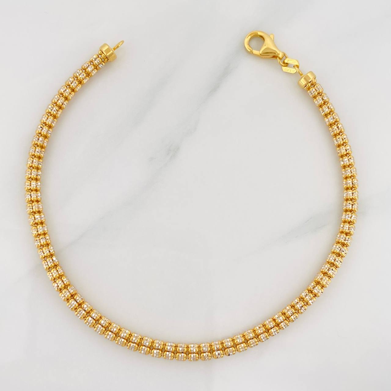 Pulso Ice 8.9g / 20.5cm / 3.65mm Dos Oros Amarillo Blanco 18K