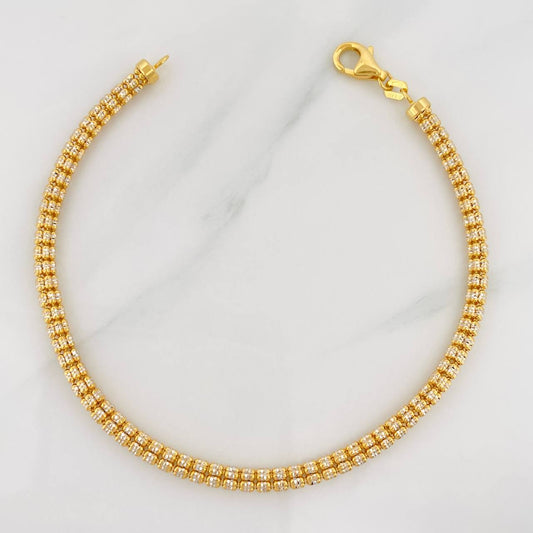 Pulso Ice 8.9g / 20.5cm / 3.65mm Dos Oros Amarillo Blanco 18K