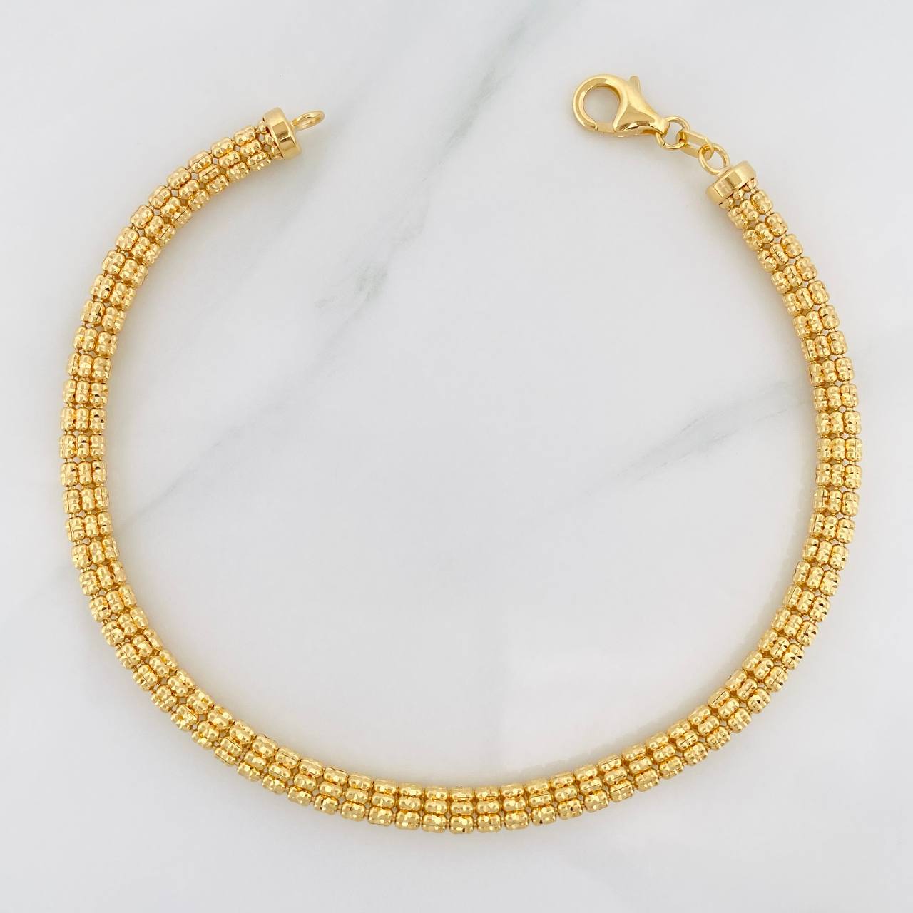 Pulso Ice 11.35g / 21cm / 4.2mm Dos Oros Amarillo Blanco 18K