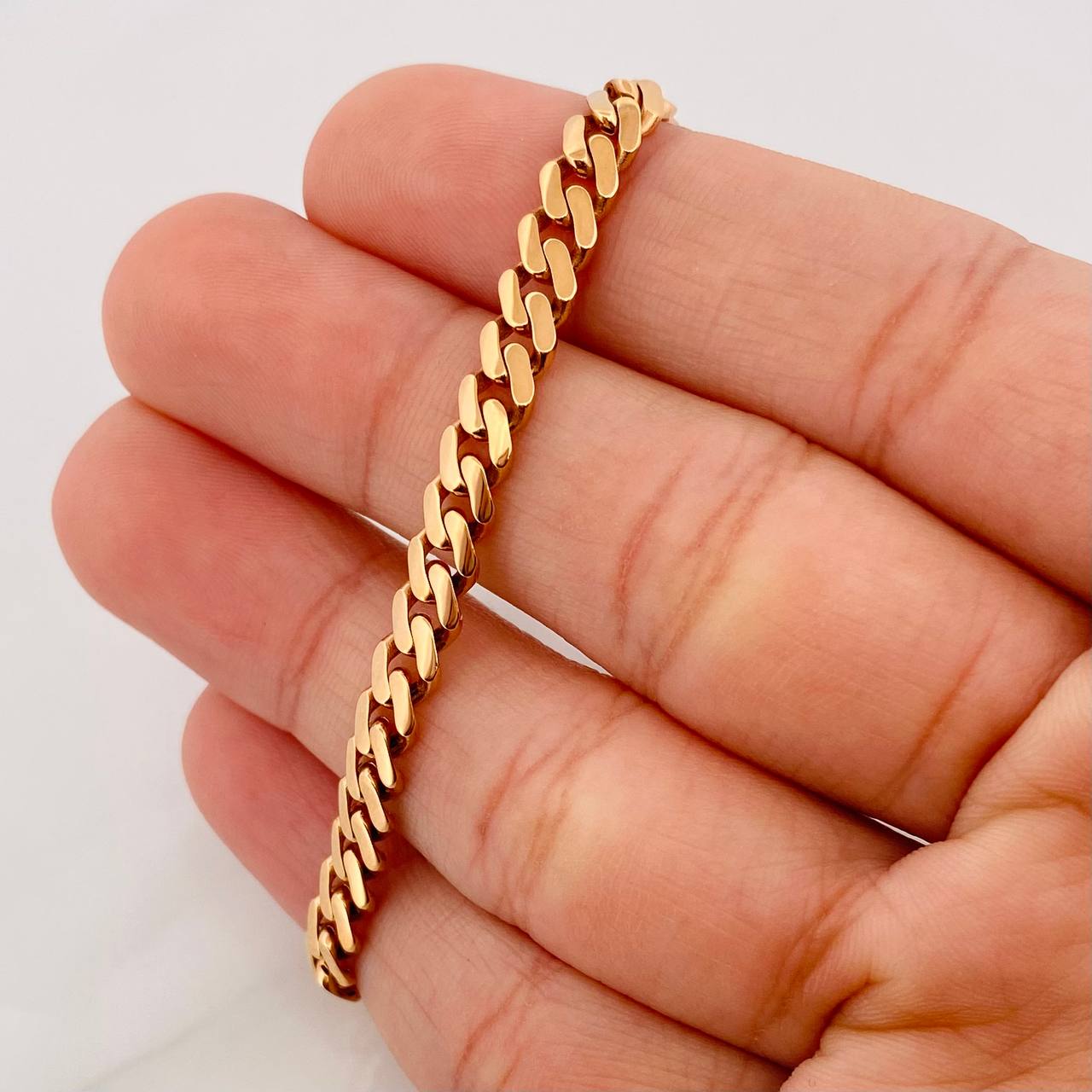 Pulso Cubano Infinito 6.1g / 18.5cm / 4.9mm Oro Rosa 18K